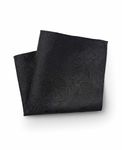 THE SAVILE ROW COMPANY LONDON Men's Silk Pocket Square Handkerchief - Black Paisley