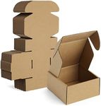 Famagic 50 Pack 4x4x2 Small Shipping Boxes - Brown Corrugated Cardboard Mailer Boxes for Small Business, Mailing Boxes for Packaging, Bulk