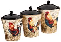 Certified International 23656 Gilded Rooster Canister Set (3 Piece), One Size, Multicolor