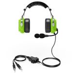 WODASEN Aviation Headset for Pilots Student Flight School Headsets with Mono and Stereo Passive Noise Reduction Boom Mic Noise Cancelling Microphone Headphones