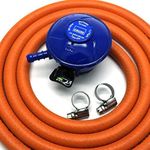 CALOR GAS Brand Butane 21Mm Gas Regulator 1Mt Hose & 2 Clips 5 Year Warranty