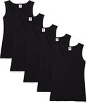 Fruit of the Loom Women's Valueweight Vests, Black, M UK