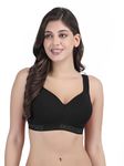 BODYSIZE Women's Everyday Wear Wire Free Padded Sports Bra SF-28 (Havily Padded, Gym Bra, Yoga Bra) | Everyday Wear, Sweat Absorbent, Soft Cotton Fabric for Ultimate Comfort (Black : 40 - B)