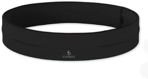 FlipBelt Classic Running Belt | Fitness and Running Fanny Pack for Women and Men | Non Chafing Waist Band Pack for Phone Keys Money | Moisture Wicking Storage Belt | USA Company