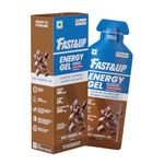 Fast&Up Energy Gel- Chocolate Bourbon flavour (Caffeinated) - Pack of 6 Gel Sachets, For Instant energy boost, Improved endurance and performance