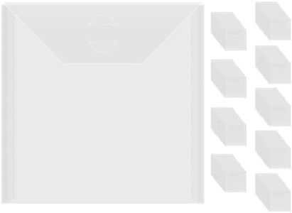 Briartw 90 Pack Storage Envelopes,Clear 6.4x6.4 Resealable Plastic Envelopes Pockets for Cutting Dies Stencil Crafts Organizer Holder,Storage Bag for Clear Stamp,Die Cuts,Scrapbook Paper,Photos