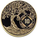 10 Years Black & Gold Plated NA Coi