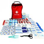 JFA 200 Piece Comprehensive First Aid Kit Bag – Includes Emergency Blanket, Ice Pack, Wound Closure Strips, Saline, Tuff Cut Scissors, CPR Shield, Bandages, Dressings, for Home, Work, Car, Travel