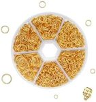 1051pcs O Ring Connectors Stainless Steel Quality Jump Rings Metal Open Jump Rings Set 304 Stainless-Steel Jump Rings for Jewelry Making Connectors (Gold)