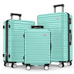 BEOW Luggage Sets Expandable Lightweight Suitcases with Wheels PC+ABS Durable Travel Luggage TSA Lock Mint Green 3pcs