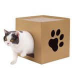 Cat Cardboard Scratcher, Cat Cardboard House with Scratch Pads Cat Box Cat Bed for Indoor, Hideout for Cat Rabbit Bunny Small Animals (30x30x30cm)