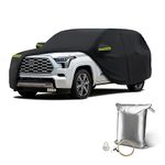 SaSupfe Waterproof Car Cover for Toyota Sequoia Ultra Light Easy to Install All-Weather Protection,with Zipper Door