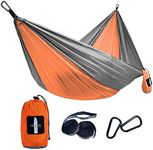 Ultimate Freeway Portable Camping Hammock Double & Single Hammock with 2 Tree Straps for Backpacking Travel Beach Backyard Hiking/Camping Gifts (Orange)