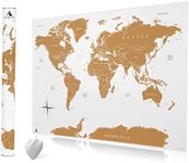 Asquare Scratch off World Map Scratch World Map Poster for Travel Enthusiasts Travel Map Scratch off with Scratch Chip Map of World with Clear Outlines Gift for Travelers/Loved Ones- 84 X 58 Cm, XXL