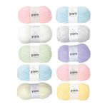 Korbond Baby Yarn Pick & Mix Pack - 10 Balls Baby Yarn - Choose 5 Colours to Make Your Bundle