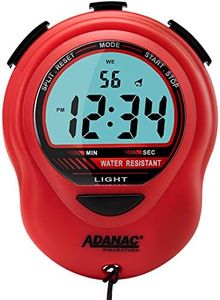 MARATHON ST083013RD Adanac Digital Glow Stopwatch Timer with Extra Large Display and Digits - Battery Included (Red)