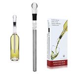 Wine Chiller, PTTECH 3 in 1 Stainless Steel Wine Bottle Cooler Stick Chiller with Aerator and Pourer for Merlot Beer Whiskey Cocktails Grape/Wine Accessory