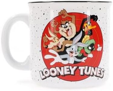 Silver Buffalo Warner Bros. Looney Tunes Ceramic Camper Mug | Large Coffee Cup For Tea, Espresso, Cocoa | Holds 20 Ounces