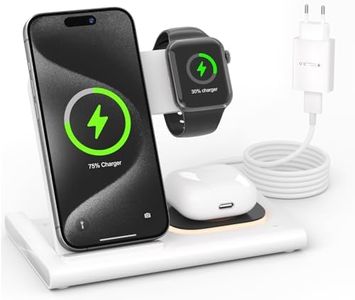 Station de Charge Chargeur Induction 3 en 1 pour iPhone 15, 16, 14, 13, 12, 11, Pro, Pro Max, Mini, Watch Series 9 8 7 6 5 4 3 2 SE Ultra, AirPods 2 3 Pro Pro2 Wireless Station Charging