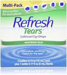 2.17 fl oz. Refresh Tears Lubricant Eye Drops, Moisture Drops for Dry Eyes. 4- .5 fl oz. Bottles and 1- .17 fl oz Bottle