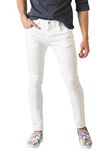 HALOGEN Mens Strechable Cleanlook Skinny Fit White Denim Jeans (32)