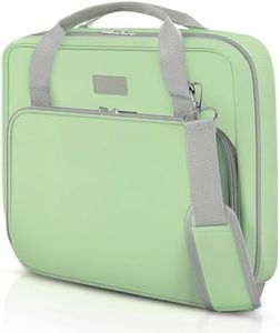 SKYDUE Zipper Binder 3 Inch D-Ring School Binder, Oxford Fabric School Organizer Holds 700+ Sheets, Fits 13.3" Laptop, Water-Resistant, Handle & Shoulder Strap, 14"x13" – School Supplies, Green