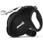 Pecute Retractable Dog Leash with Poo Bag Holder, 10m/32ft Extended dog Leash with 360° Tangle-Free, Anti-Slip Handle and Quick Brake Button, Suitable for Dogs Up to 110lbs/50kg in Weight