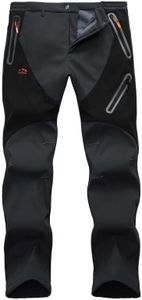 HFDWYJ Pantalones de softshell para hombre, forrados, resistentes al agua y al viento, pantalones de softshell, cálidos con cortavientos, pantalones de senderismo, bolsillos con cremallera, Gris