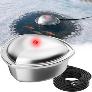 POPOSOAP 300W Floating Pond Heater, Auto Thermostat Pond De-Icer