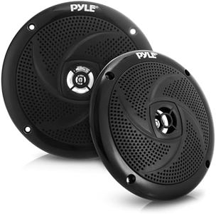 Pyle 5” Black Marine Speakers, Flush Mount Boat Stereo Speakers, 180W Waterproof Outdoor Audio System