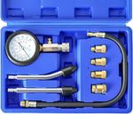 DASBET Petrol Gas Engine Cylinder Compression Tester 0-300 PSI Fuel Cylinder Pressure Gauge for Petrol Gas Engine Automotive Tool Gauge for Cars Motorcycles