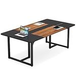 LITTLE TREE Rectangle Conference Table with Spliced Board, Extra Large, Brown