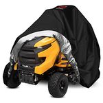 Riding Lawn Mower Cover, Heavy Duty Waterproof Polyester 600D Oxford Tractor Cover UV & Dust & Water Resistant, Universal Fit Decks up to 54" with Elastic Cord & Storage Bag (Black)