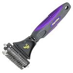 Hertzko Cat Dematting Tool Double Sided Dog and Cat Dematting Comb - for All Pets - Effortlessly Removes Tangles, Mats, and Loose Fur - Safe, Easy Grooming for Cats and Dogs