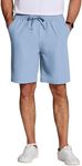 COOFANDY Men's Casual Drawstring Shorts Lightweight Regular Fit Walking Shorts with Pockets,Light Blue,Medium