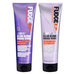 Fudge Professional Everyday Clean Blonde Damage Rewind Haircare Duo, Daily Purple Toning Routine, Shampoo and Conditioner Set for Blonde Hair, 2 x 250 ml