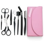 Eyebrow Trimmer Set- Exfoliating Beauty Tool The Eyebrow Treatment Kit 9 in 1 Includes: Tweezers, Brow Pencil, Comb, Razor, Brush and Scissors for Perfect Eyebrow Care