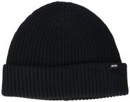 BOSS Men's Small Logo Wool Beanie, Black Thunder, One Size