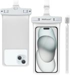wellhouse Waterproof Phone Pouch, Waterproof Phone Case for iPhone 15 14 13 12 Pro Max XS Samsung, IPX8 3D Cellphone Dry Bag Beach Essentials White-1 Pack 7.0"