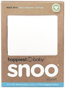 Happiest Baby SNOO Bassinet Fitted Sheet - 100% Organic Cotton Nursery Bedding - Fits SNOO Sleeper Crib Mattress (White)