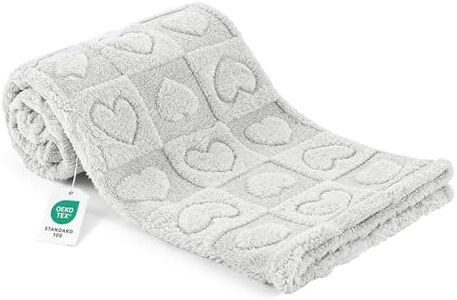 gogobunny Calming Plush Dog Cat Blanket 300GSM Coral Fleece, Ultra-Soft Machine Washable Pet Bedding for Small Medium Dogs Cats Puppies Kittens (Silver, 60x80)