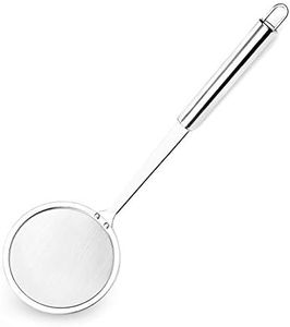 Hiware Stainless Steel Fat Skimmer Spoon - Fine Mesh Food Strainer for Grease, Gravy and Foam, Japanese Hot Pot Skimmer with Long Handle