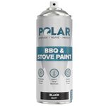 Polar BBQ & Stove Black Spray Paint - 400ml | Matt Finish | Up to 650°C | Ideal Heat Resistant Paint for BBQs, Stoves, Ovens, Automotive Engines, Boilers, Firepits & More | Indoor & Outdoor Use