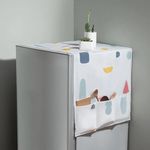 Live2Better 1 Pcs Refrigerator Cover for Top with 6 Utility Pockets Dustproof Waterproof Transparent Fridge Cover - 130 X 55cm ( Multi Colors Designs)