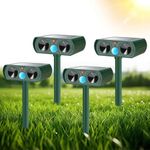 CKUKARM 4 Pack Solar Animal Repelle