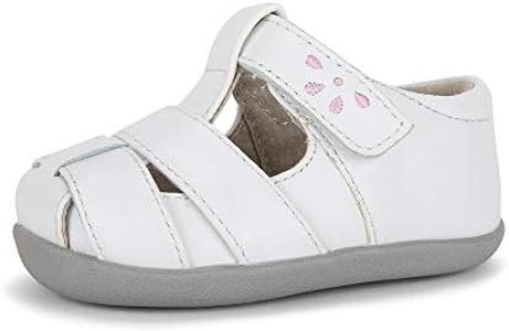See Kai Run Brook III - Classic & Supportive Shoes for Early Walkers - White/Pink, 4 Infant