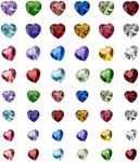 Pandahall 240pcs Crystal 12 Months Birthstone Charms Heart Shape Glass Rhinestone Cabochons for DIY Living Memory Locket Bracelet Necklace