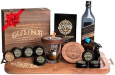 Whiskey Smoker Kit | Cocktail Smoker Kit with Quad Flame Torch, Scorch Shield, Lid, 6 Wood Chips & Wooden Box for Smoked Old Fashioned| Bourbon Smoker| Whiskey Gift for Men (Mahogany Wood, No Butane)