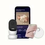 Owlet Dream Duo 2 Smart Baby Monitor - 1080p HD Video Baby Monitor with Dream Sock - Baby Foot Monitor and Sensor Tracks Heartbeat and Oxygen Levels in Infants and Newborns, Rose USA