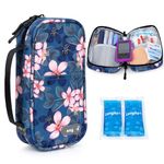 YOUSHARES Insulin Pen Carry Case - Insulin Case with Two Ice Packs, Insulin Bag for Travelling for Diabetic Supplies, Medicine Cool Storage Bag (Magnolia)